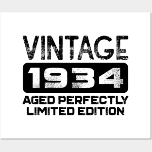 Birthday Gift Vintage 1934 Aged Perfectly Posters and Art